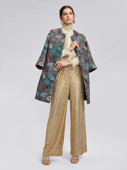 Light Luxury Sequin Wide-Leg Pants