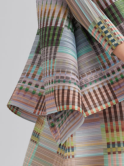 Geometric Print Pleated Elastic Waist Set