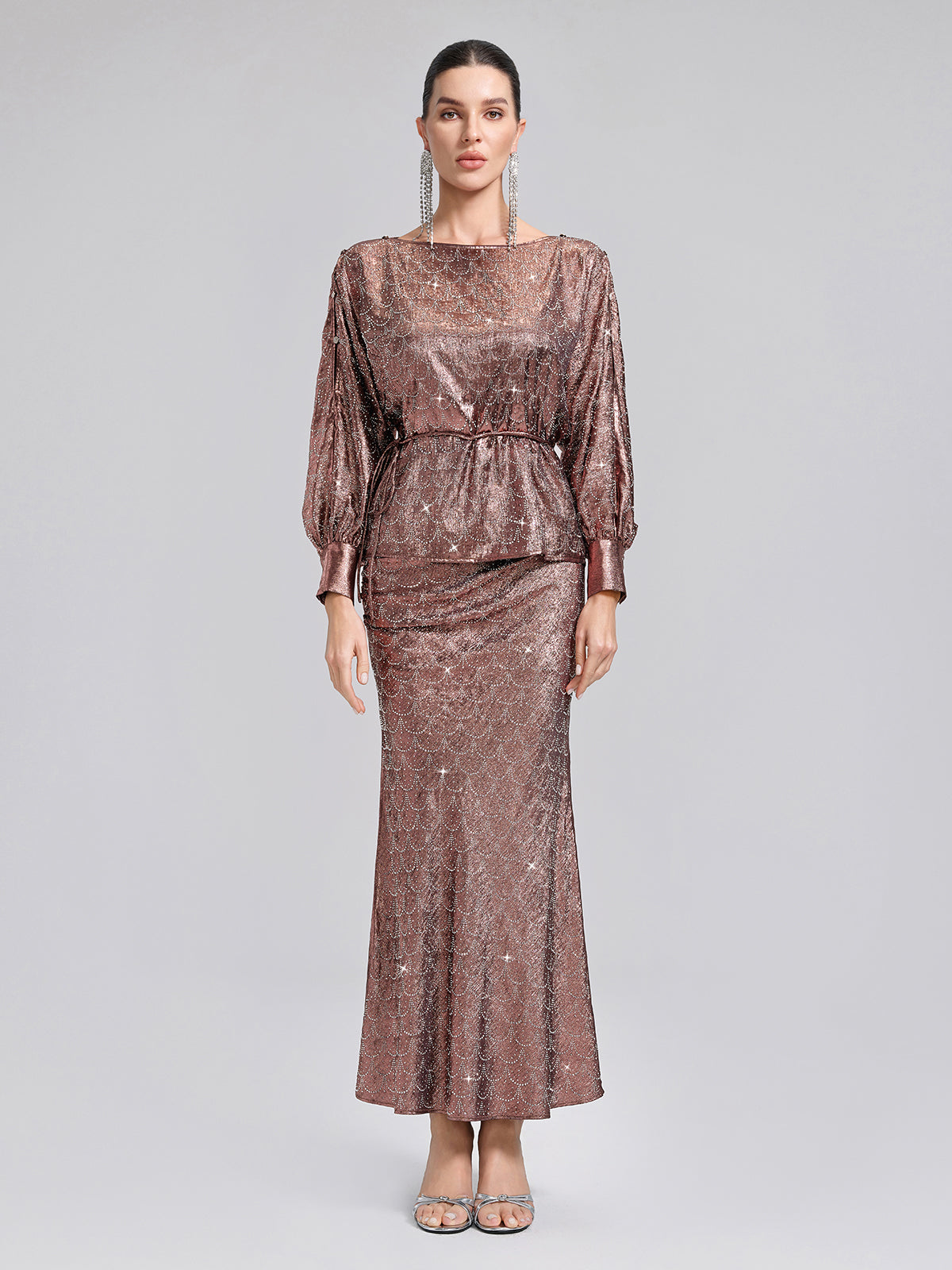 Off-Shoulder Rhinestone Top