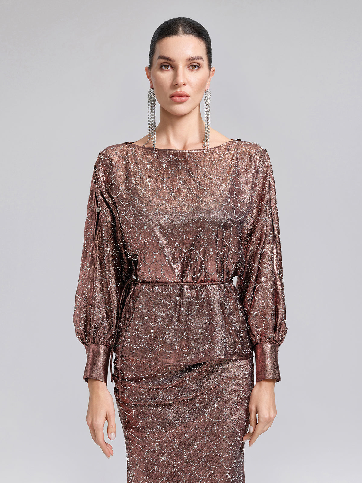Off-Shoulder Rhinestone Top
