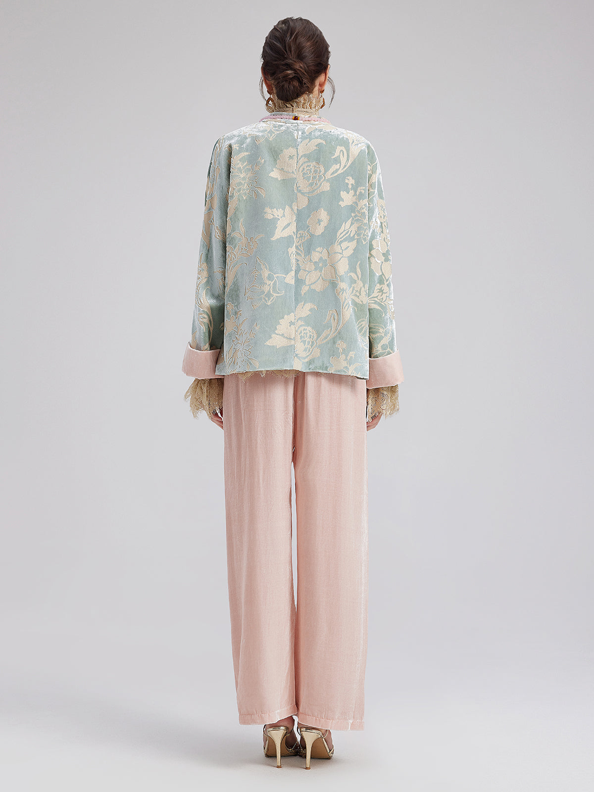 Neo Chinese Style Velvet Floral Jacket