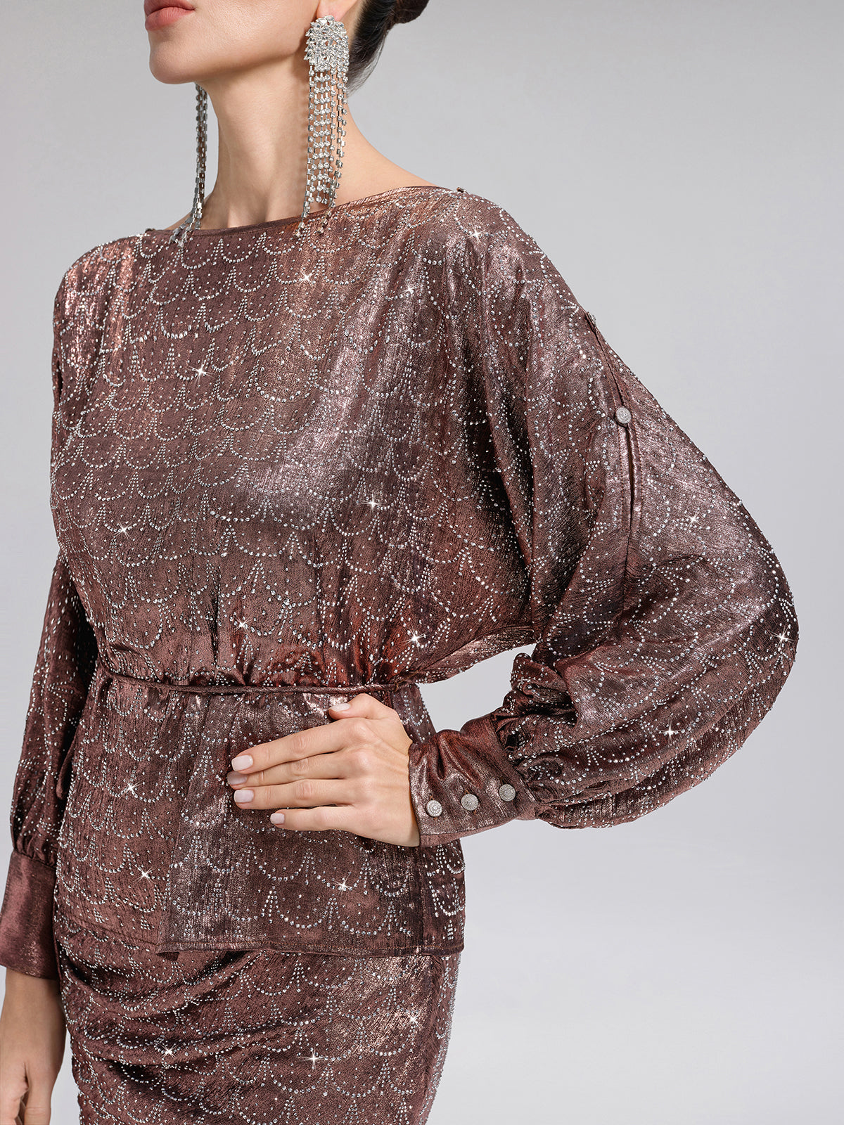 Off-Shoulder Rhinestone Top