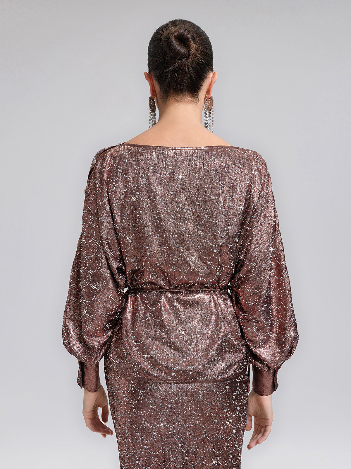 Off-Shoulder Rhinestone Top