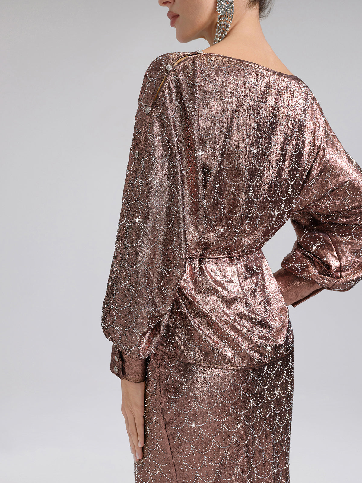 Off-Shoulder Rhinestone Top