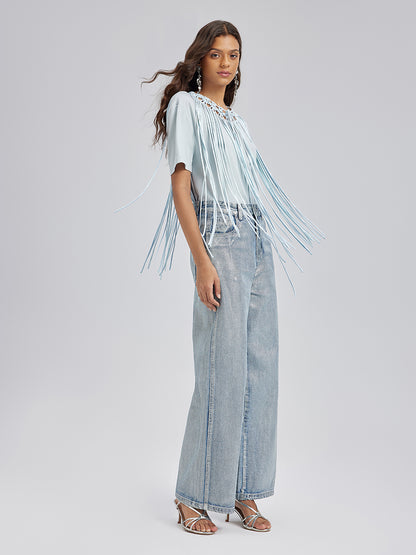 Handcrafted Woven Tassel T-Shirt