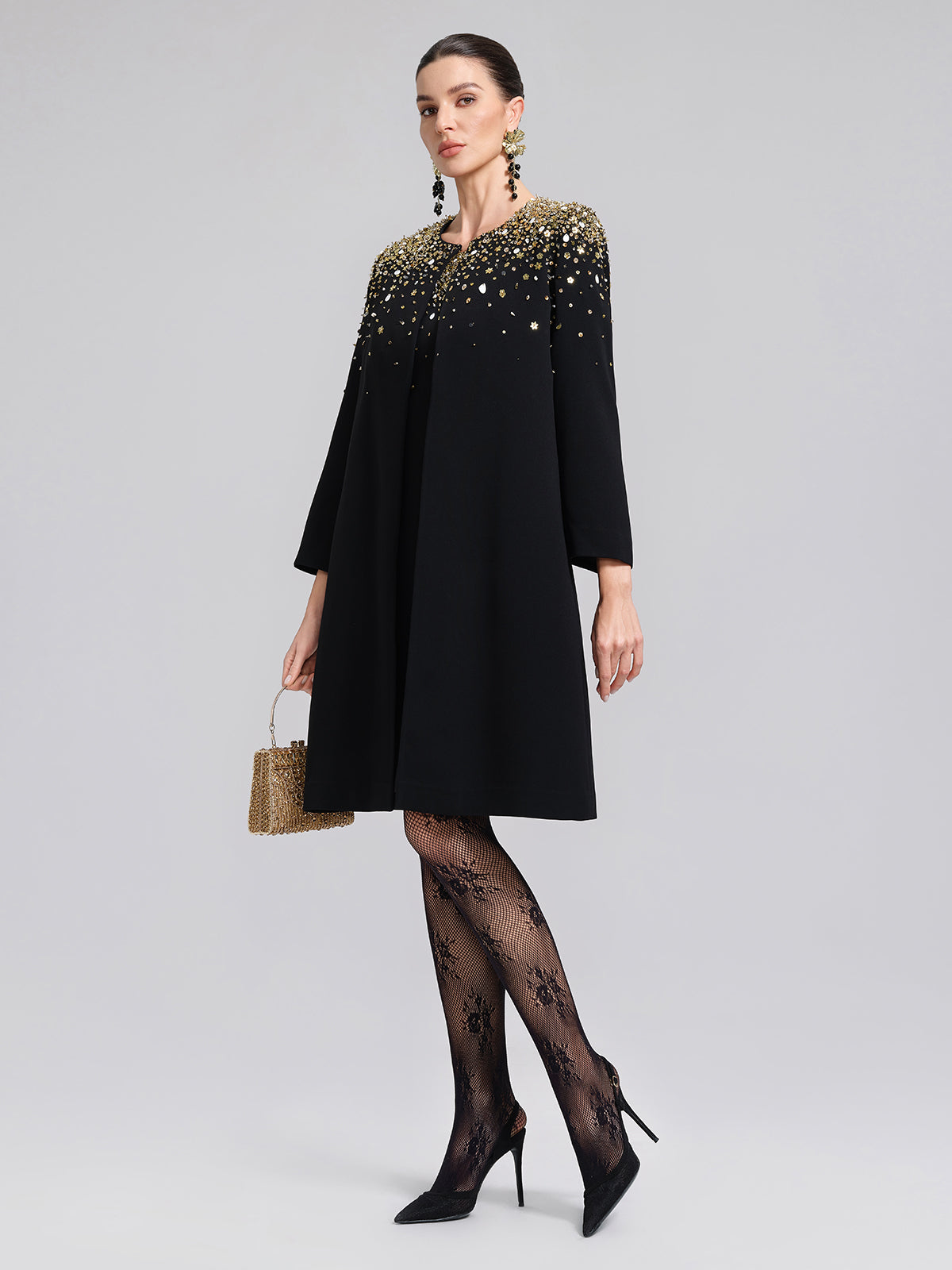 Gold Gradient Hand-Beaded Jacket