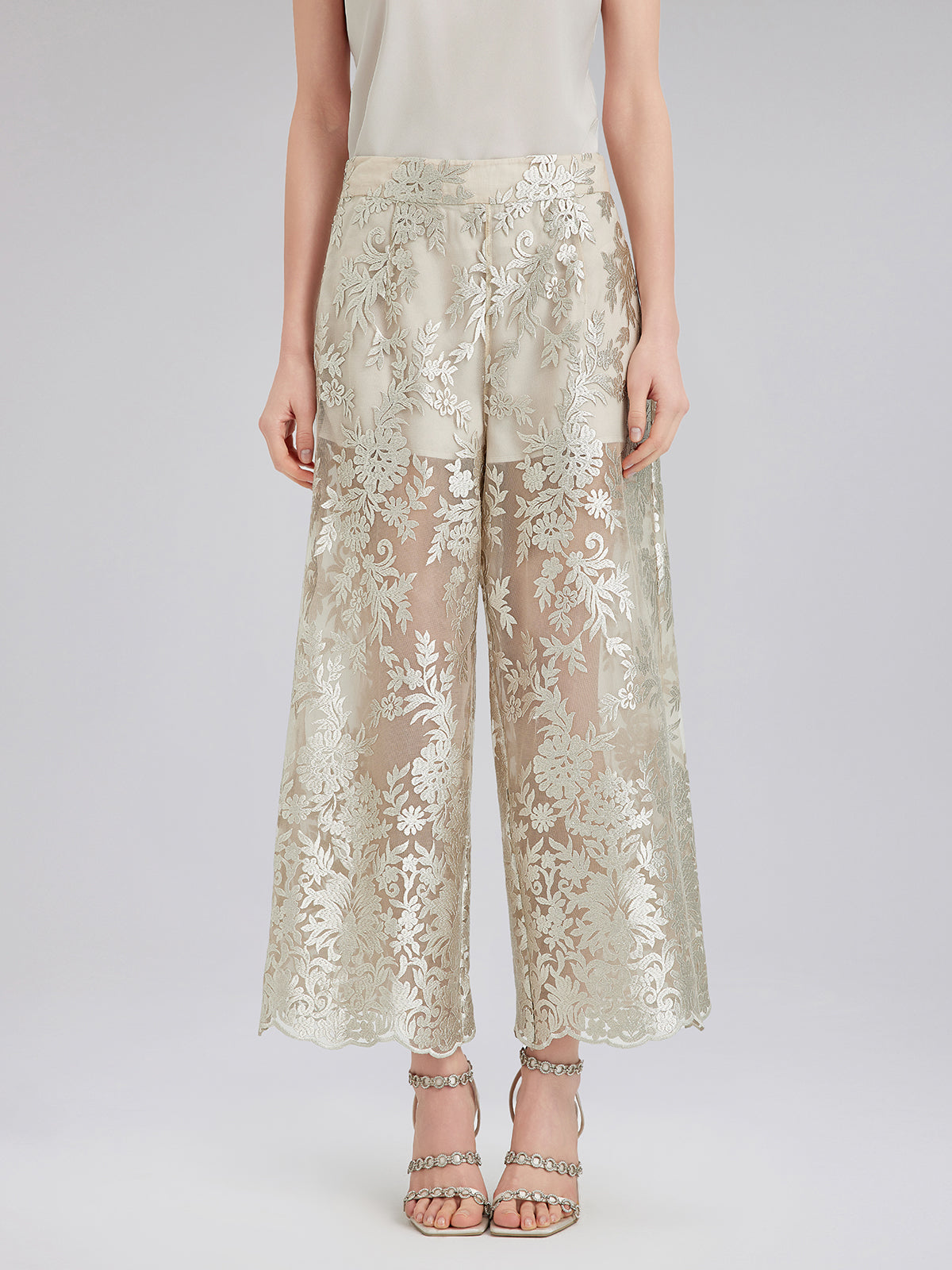 Vintage Embroidered Relaxed Trousers