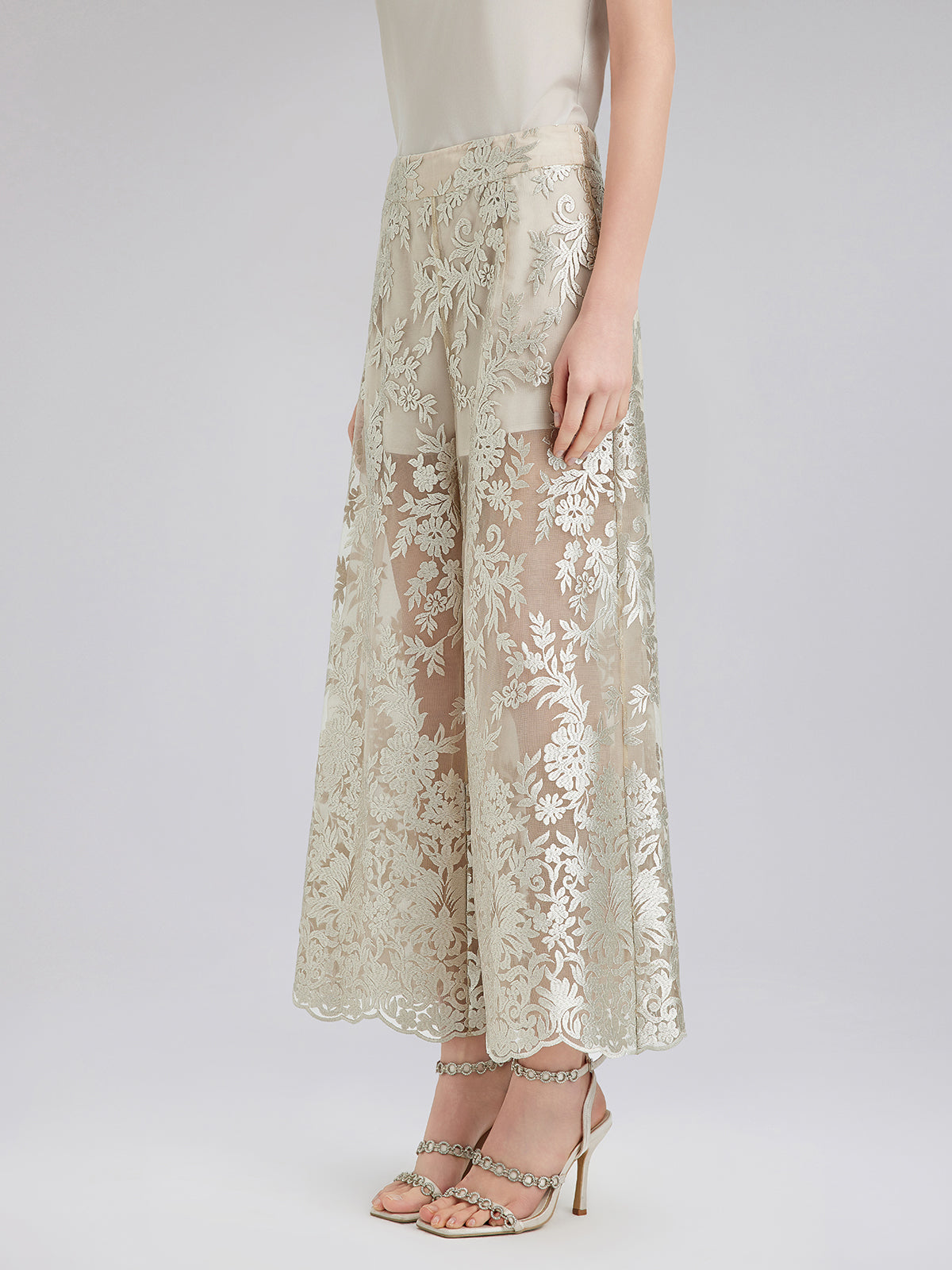Vintage Embroidered Relaxed Trousers