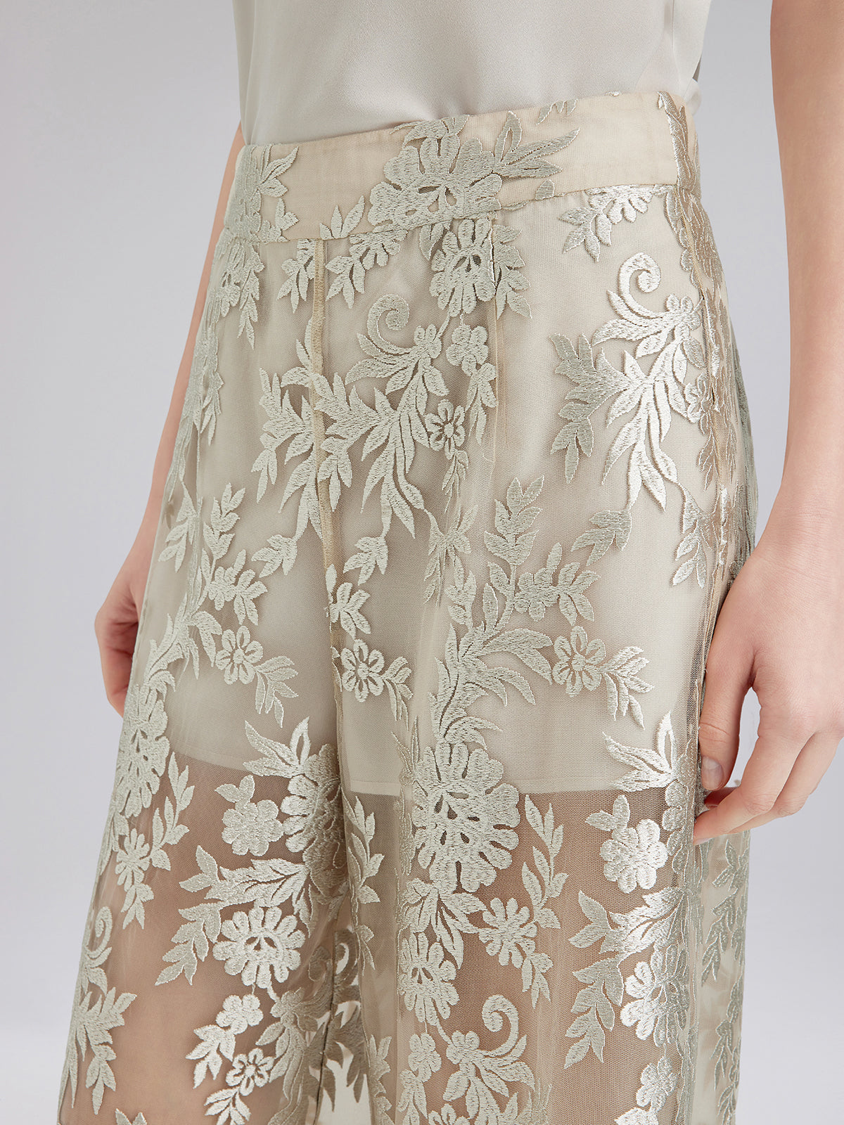 Vintage Embroidered Relaxed Trousers