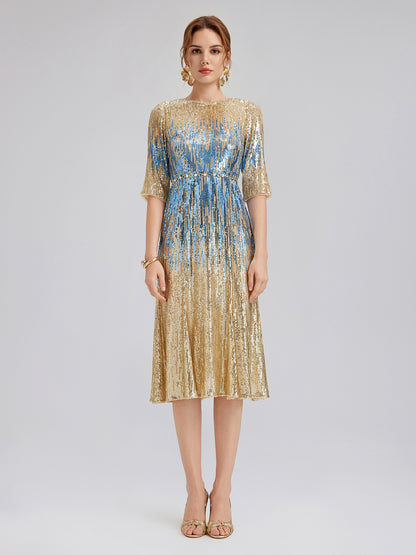 Soft Ombre Stretch Sequin Dress