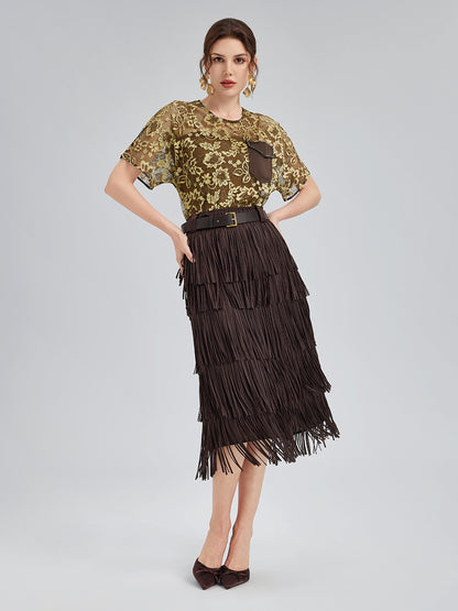 Western Knight Fringe Skirt