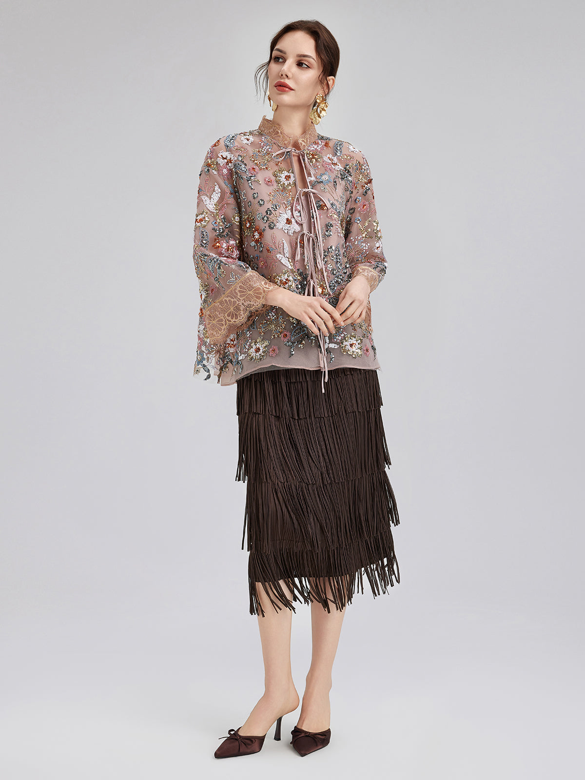 Multicolor Sequin Embroidered Blouse