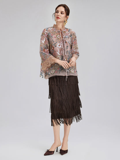 Multicolor Sequin Embroidered Blouse