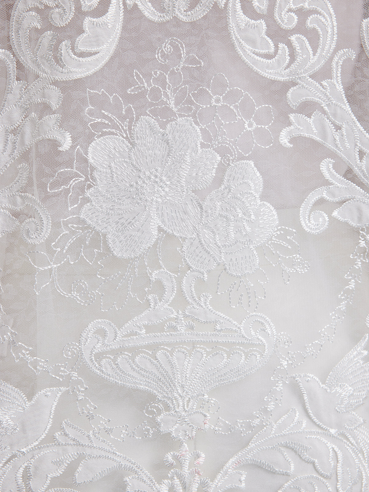 Baroque Lace Embroidered High-Neck Blouse