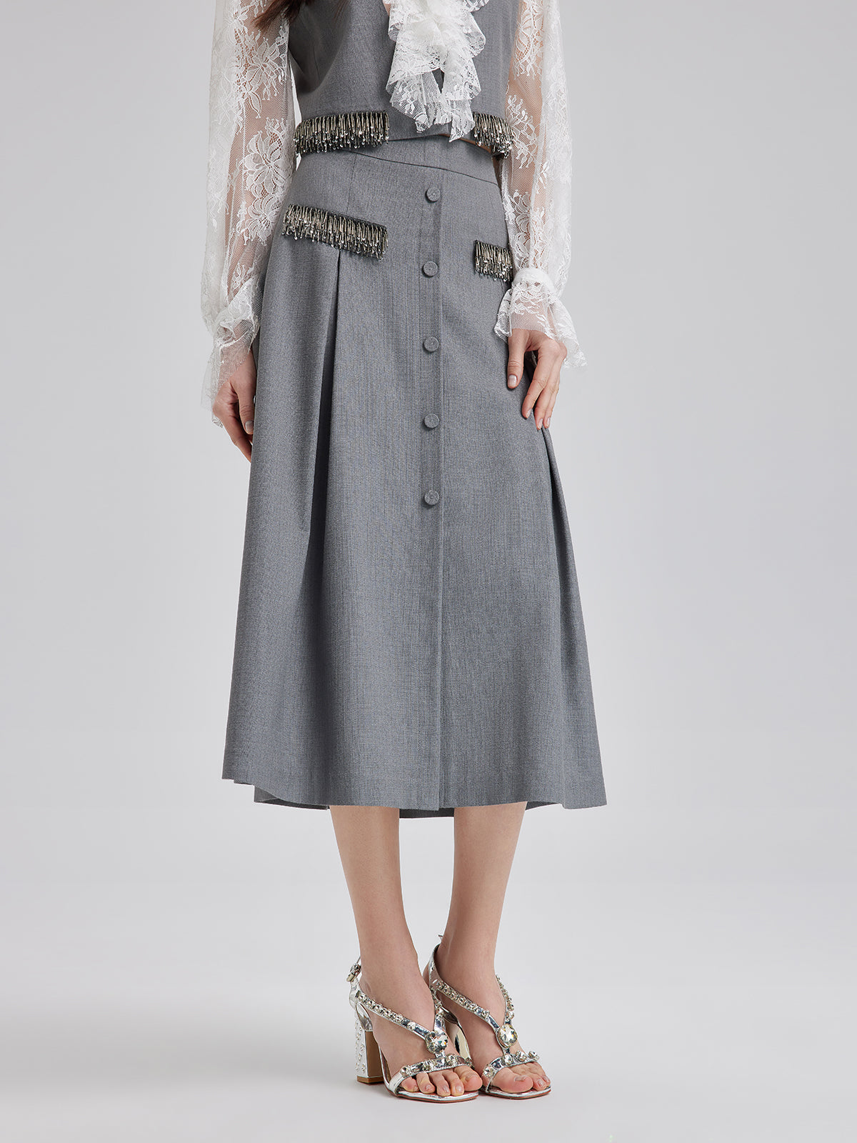 Final Sale | Effortless Elegance Silk A-Line Skirt
