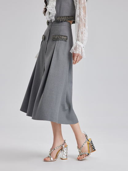 Final Sale | Effortless Elegance Silk A-Line Skirt