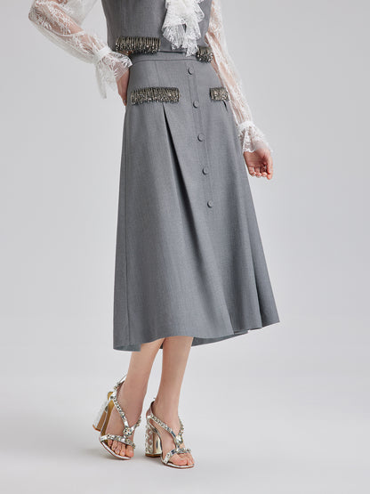 Final Sale | Effortless Elegance Silk A-Line Skirt