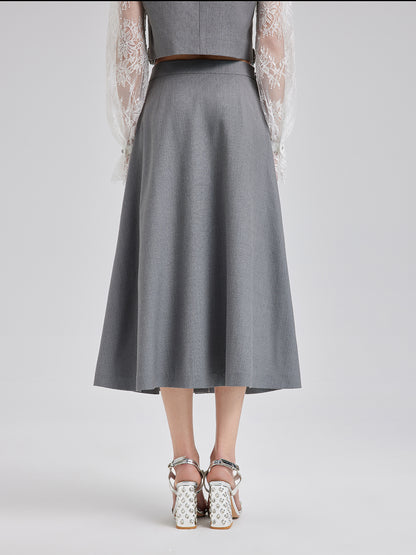 Final Sale | Effortless Elegance Silk A-Line Skirt