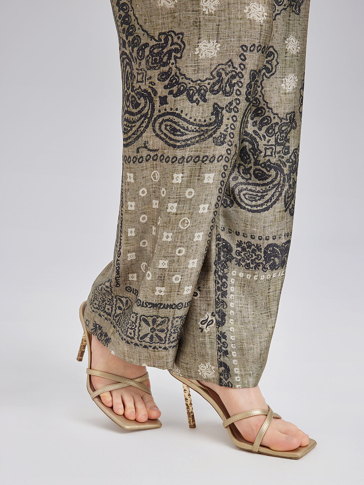 Bohemian Silk Paisley Print Pants