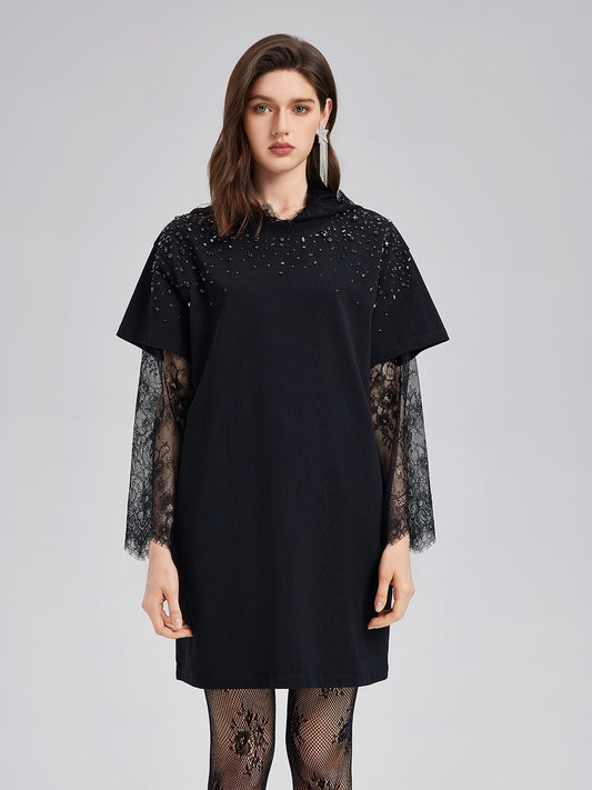 Hand-Beaded Washed Knit Dress