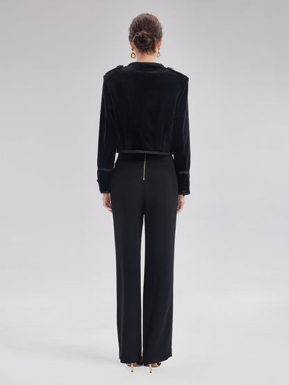 Retro Double-Breasted Straight Pants