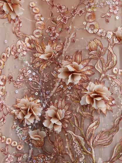 Luxury Embroidered Floral Organza Jacket