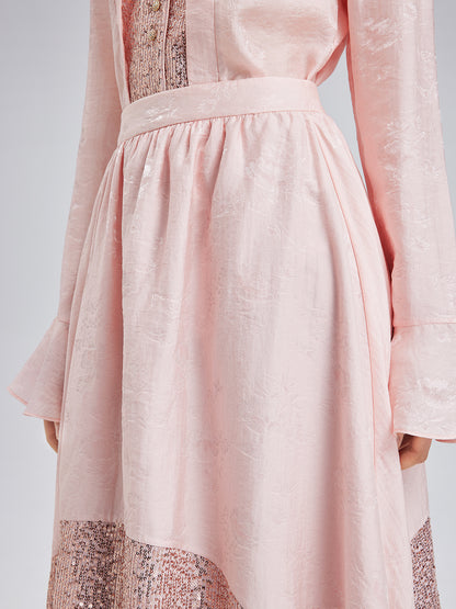 Statement Sequin Lace Panel Skirt