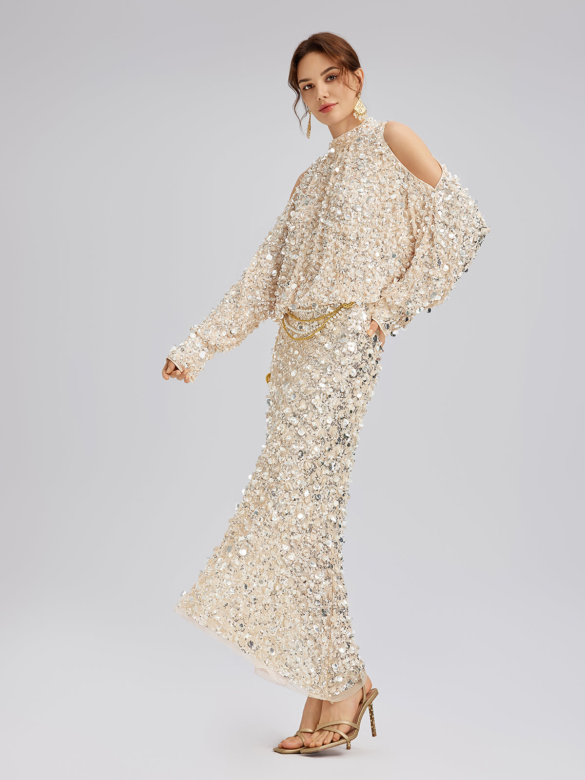 3D Sequin Off-Shoulder Top