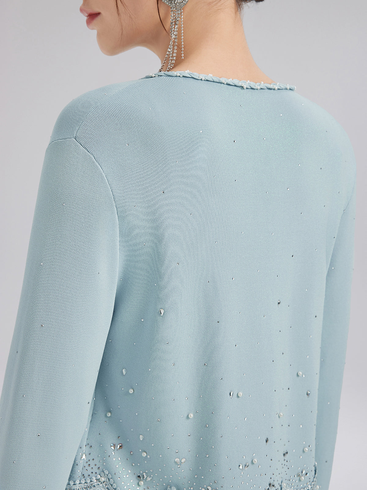 Rhinestone Lace Knit Cardigan