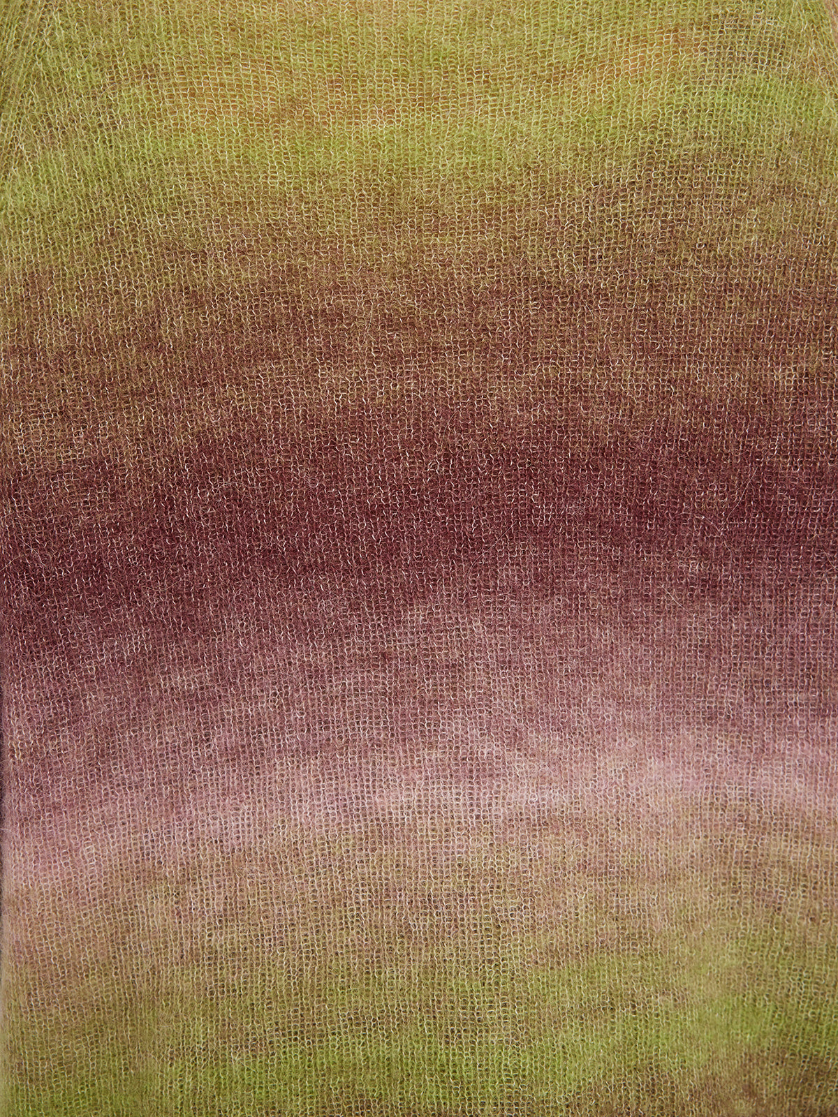 Gradient Wool Beaded Knit Sweater