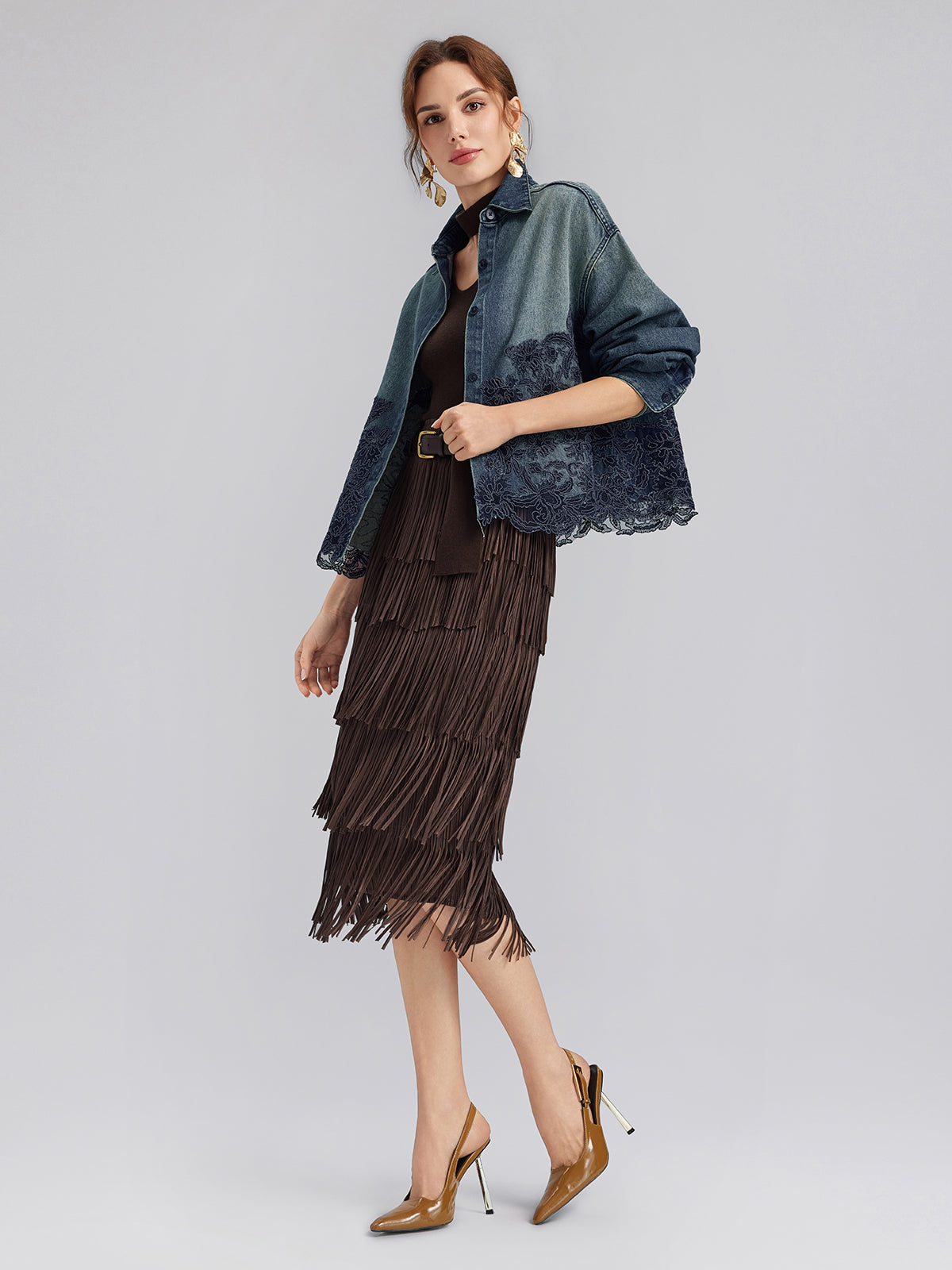 Western Knight Fringe Skirt
