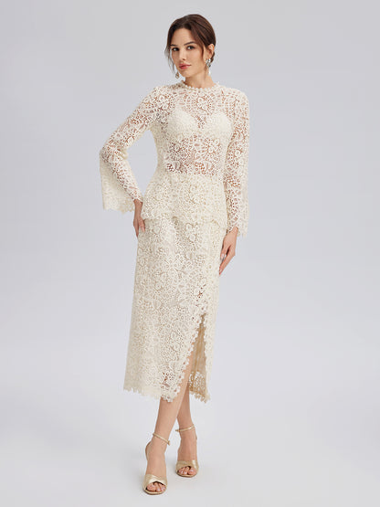 Intricate Embroidered Lace Pearl Top