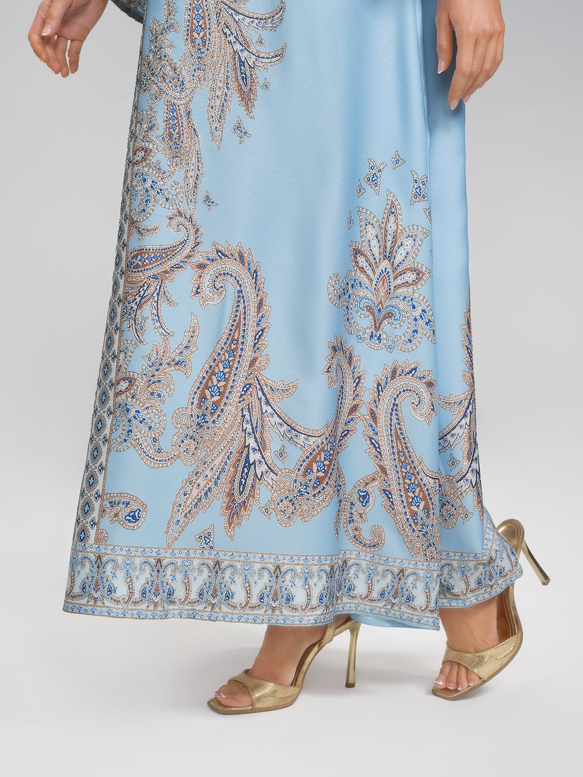 Paisley Hand-Beaded Relaxed Maxi Dress