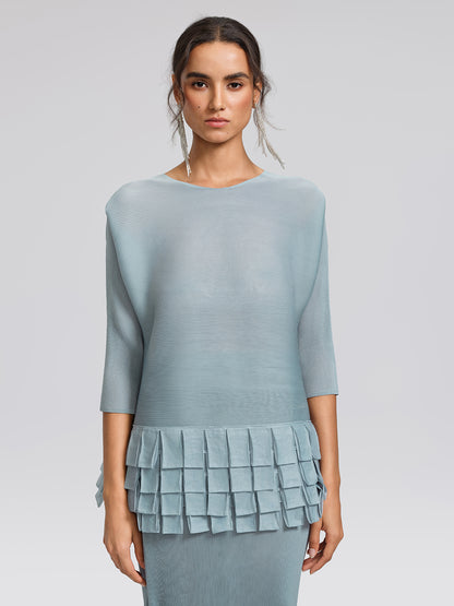 Pleated Textured Scallop-Trimmed Set