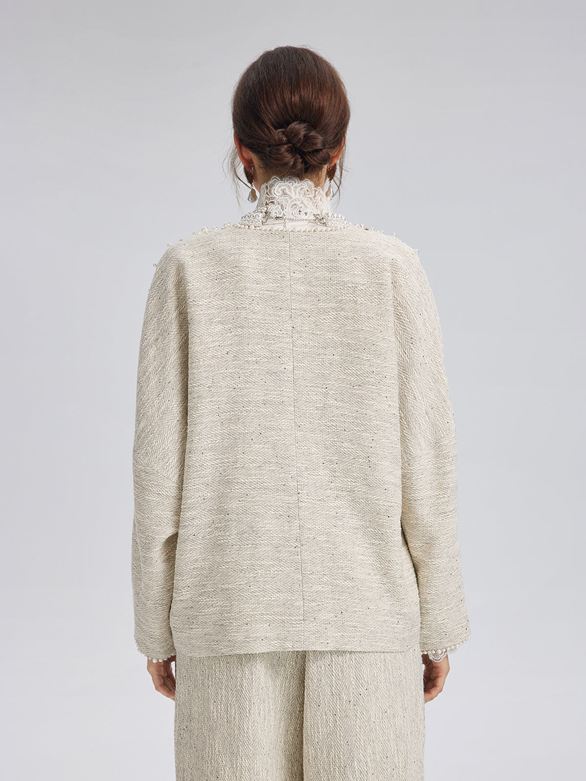 Hand-Sewn Pearl Textured Jacket