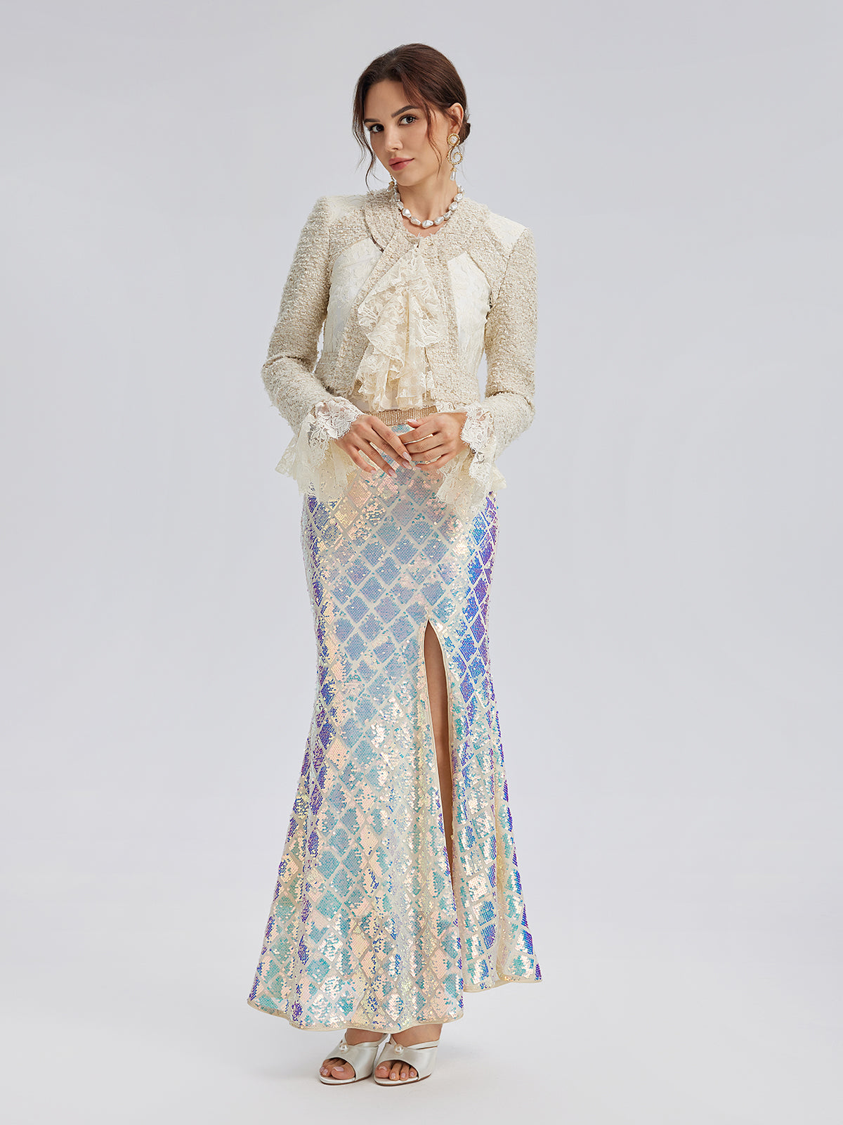 French Lace Tweed Patchwork Jacket