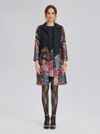 Hand-Beaded 3D Floral Versatility Jacket