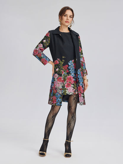 Hand-Beaded 3D Floral Versatility Jacket