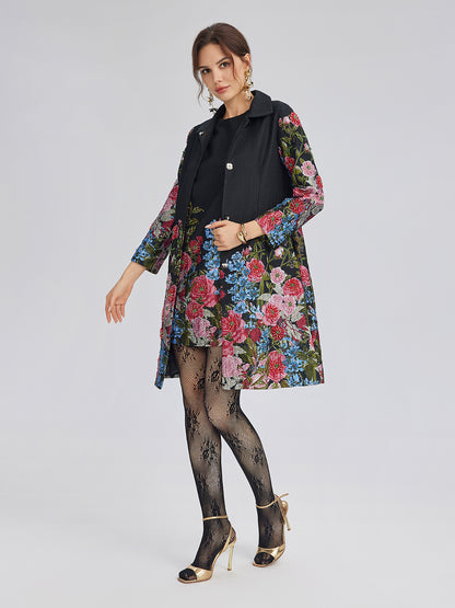 Hand-Beaded 3D Floral Versatility Jacket
