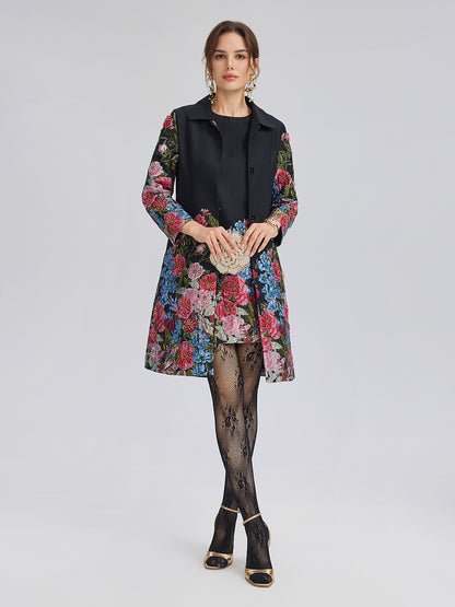 Hand-Beaded 3D Floral Versatility Jacket