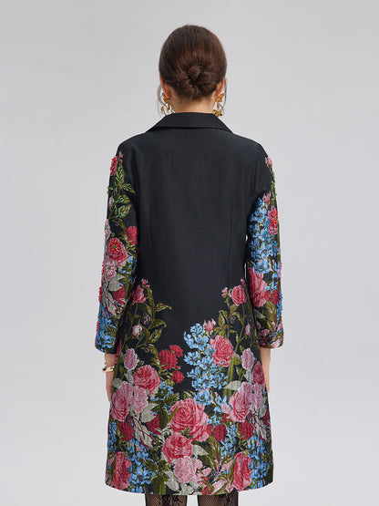 Hand-Beaded 3D Floral Versatility Jacket