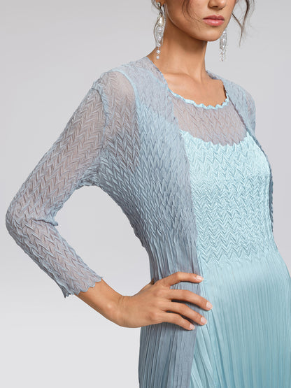 Mint Pleated Artistic Elegant Dress Set
