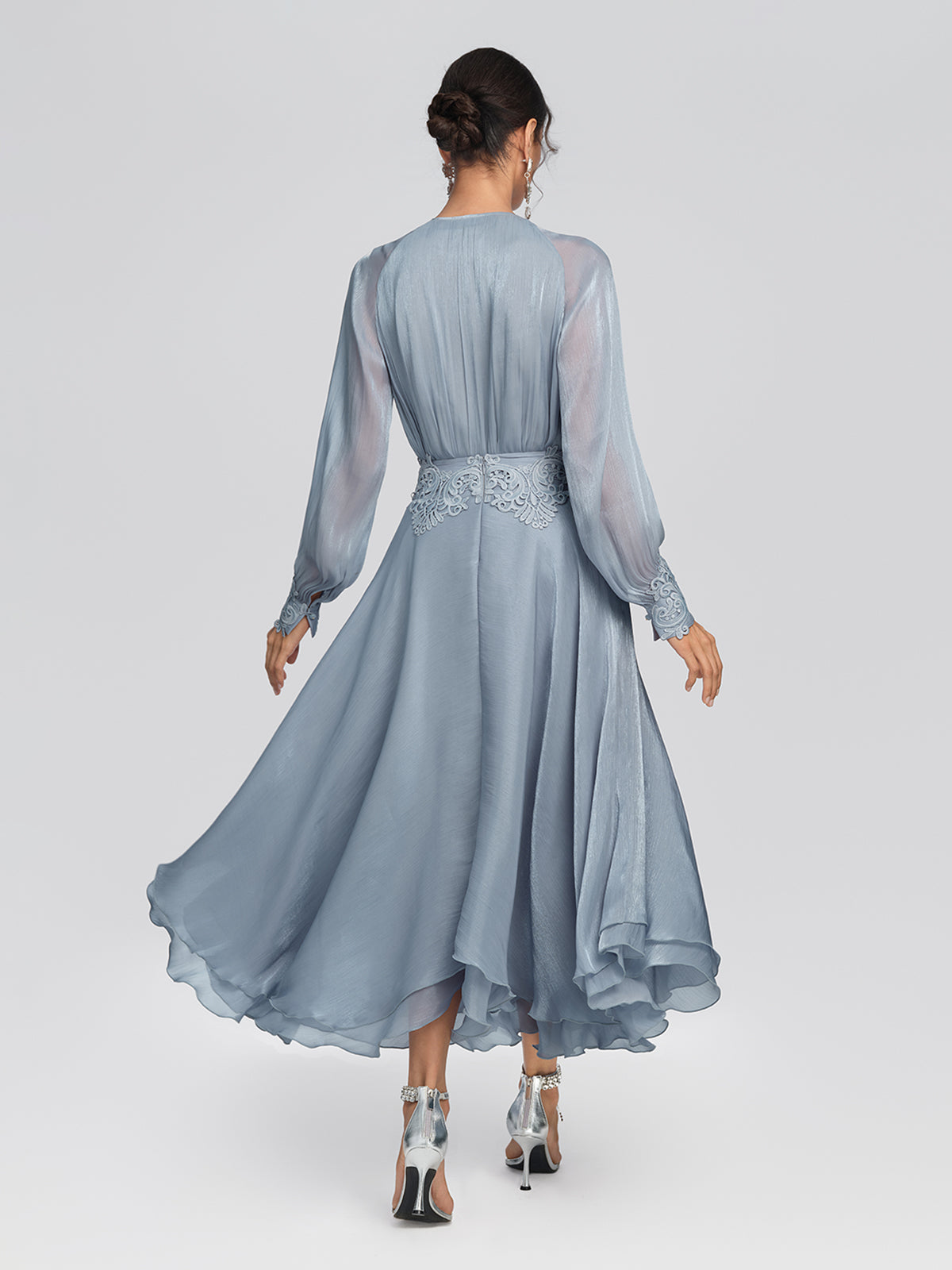 Pearlescent Organza Guipure Lace A-Line Skirt