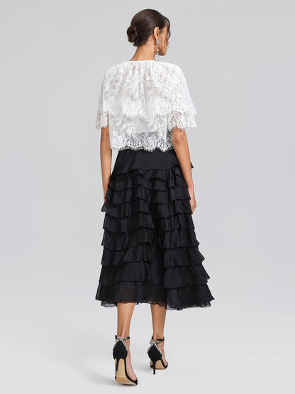Lace Bow Tie French Style Blouse(Camisole Included)
