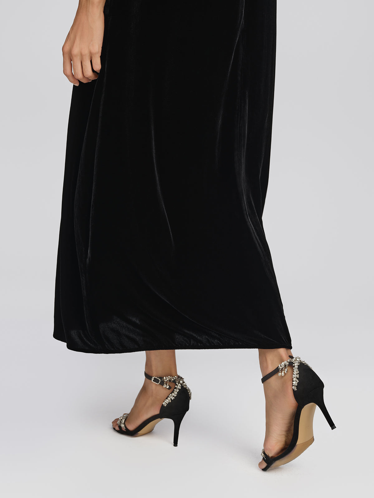 Silk Velvet Sequin Floral Dress