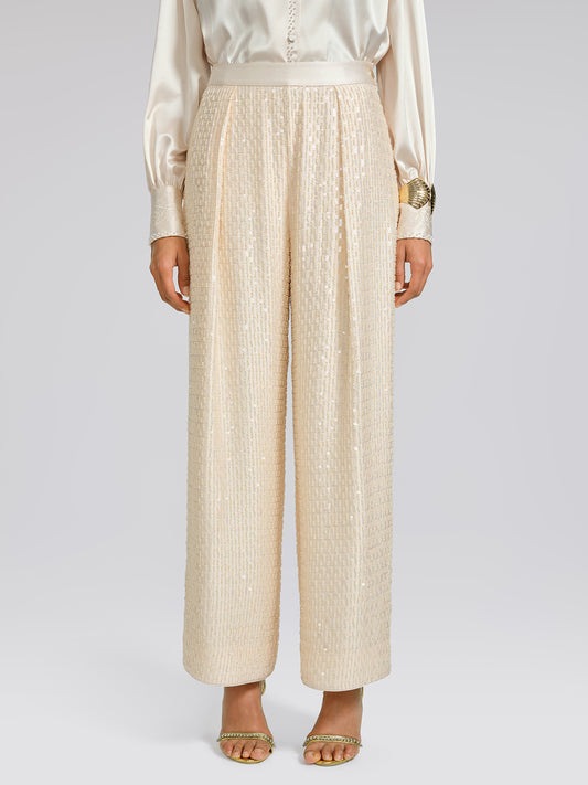 Court-Inspired Beaded Trousers