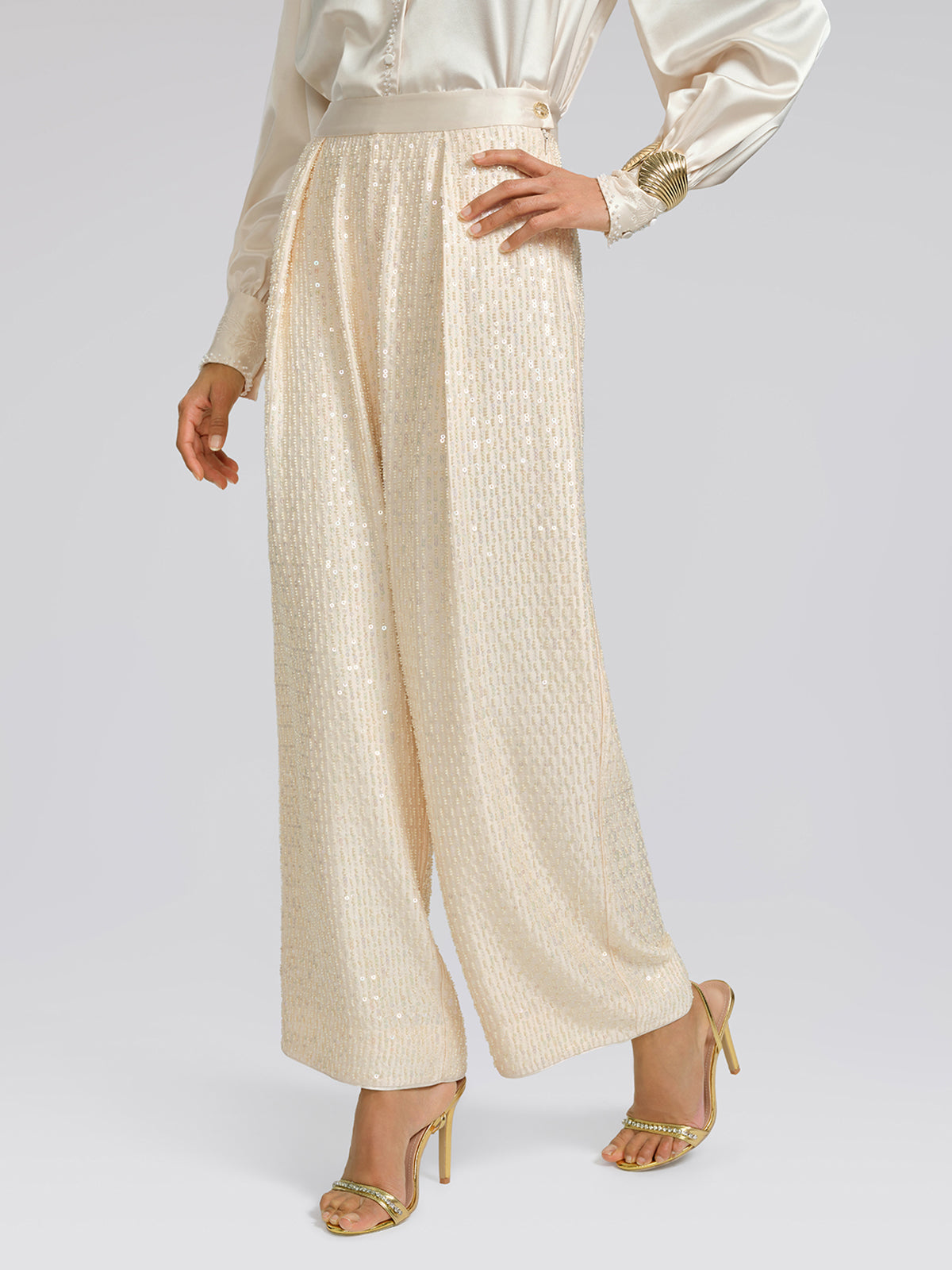 Court-Inspired Beaded Trousers