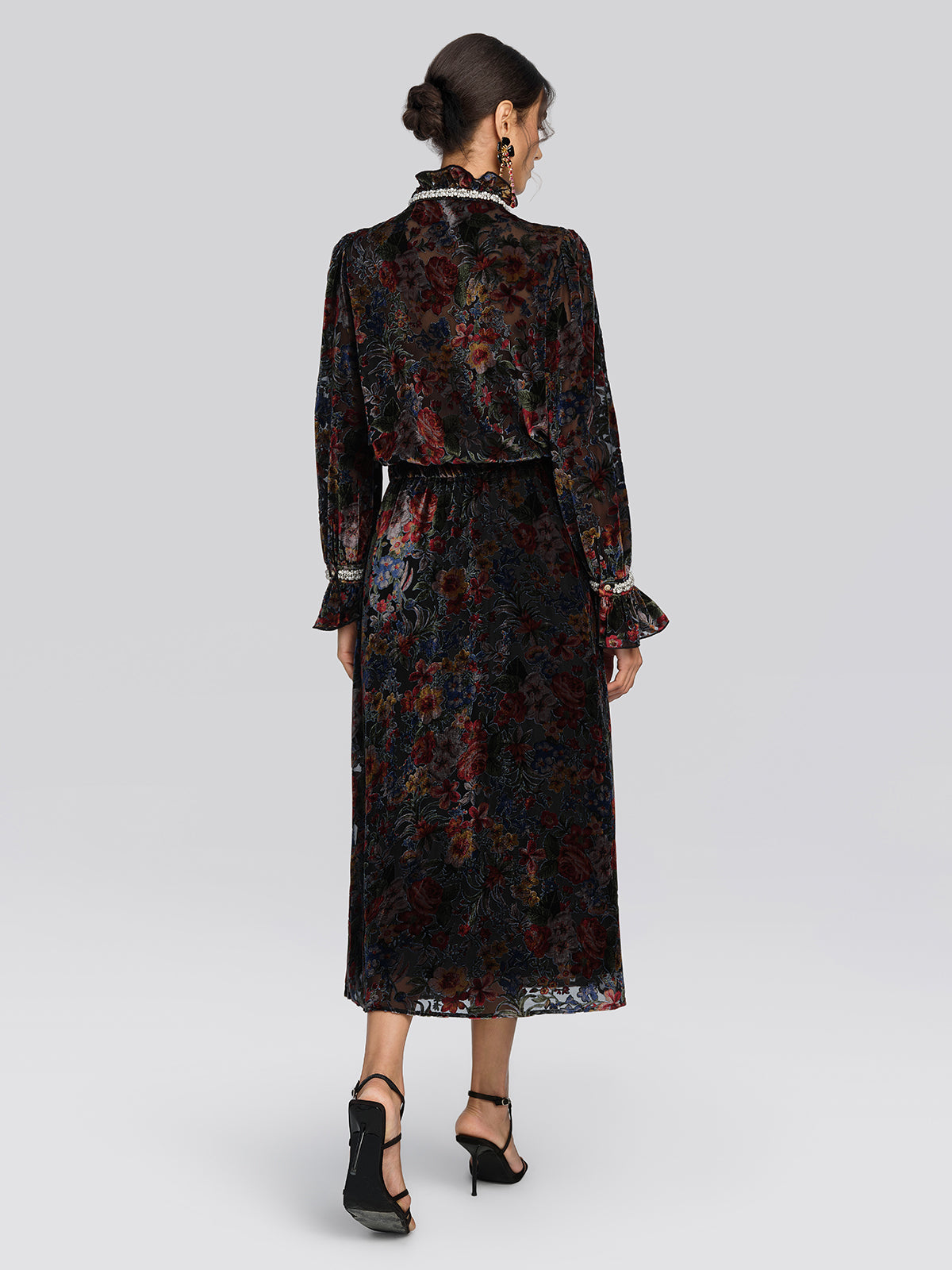 Burnout Velvet Floral Pearl Shirt