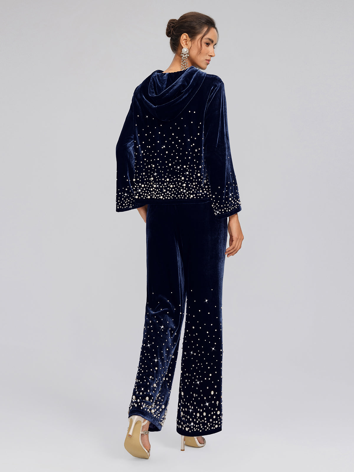 Silk Velvet Beaded Lounge Pants