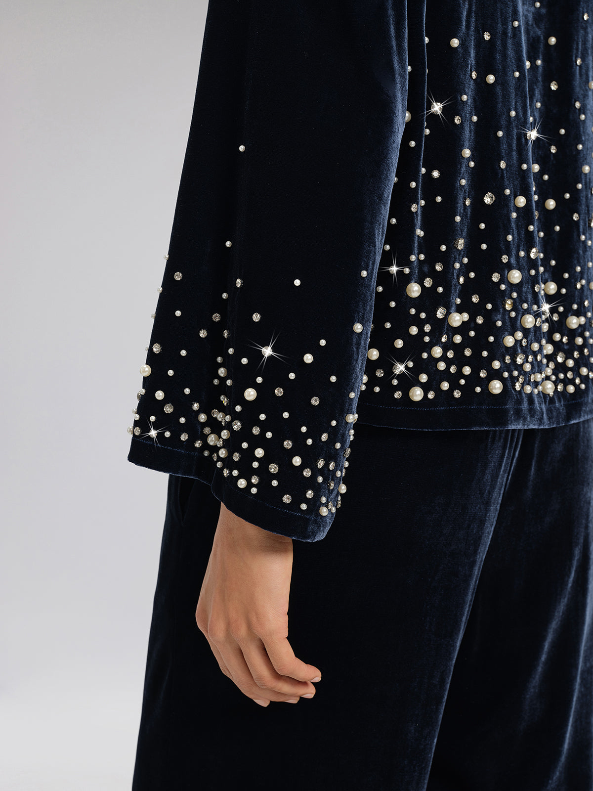 Silk Velvet Beaded Lounge Pants